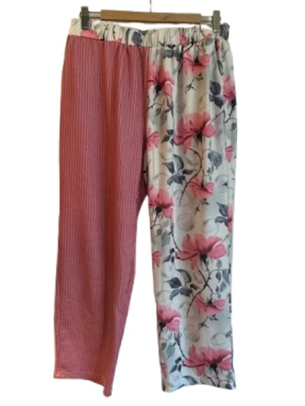 Mixed-Print Lounge Pants in Pink Floral